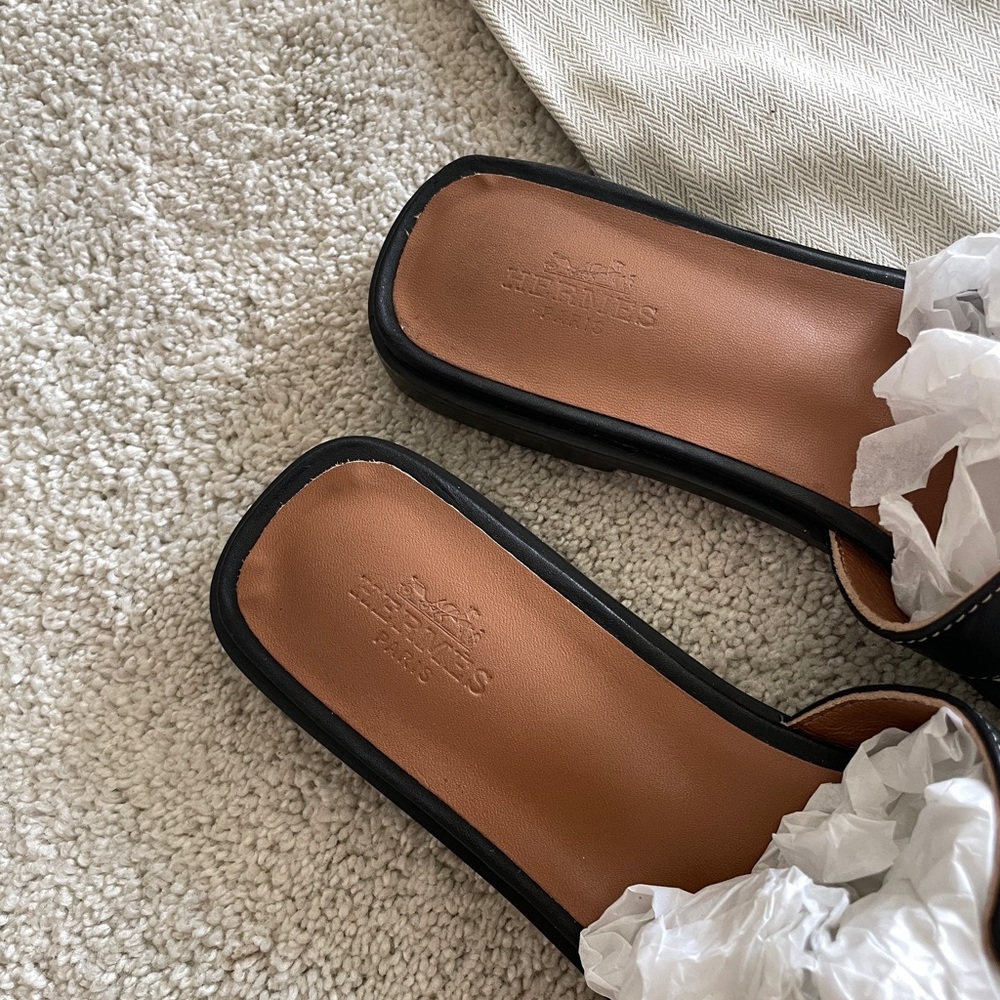 Hermes Oran Black Women's Slide Sandals - Picture 5 of 13